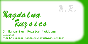 magdolna ruzsics business card